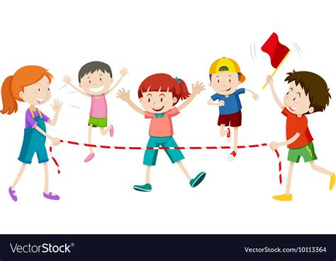 Children running in race Royalty Free Vector Image