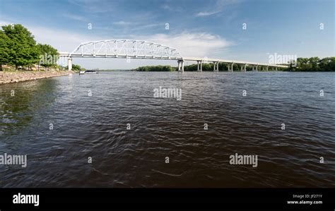 Wabasha-Nelson Bridge Spans the Mississipi River from Wabasha, Minnesota to Nelson, Wisconsin ...