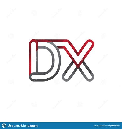 Letra Inicial Del Logotipo Dx Contorno Vinculado Rojizo Y Logotipo