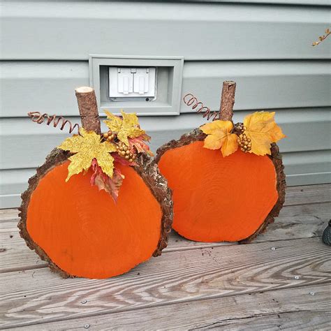 Wood Slice Pumpkins Crafty Morning