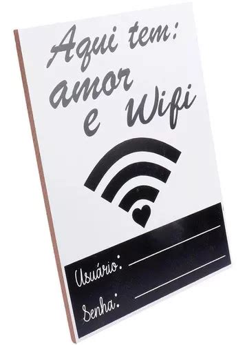 Placa Decorativa Madeira Aqui Tem Amor Wi Fi Senha Enfeite MercadoLivre