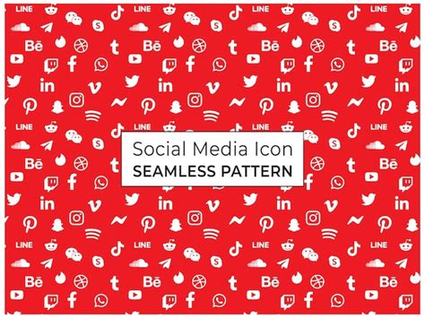 Premium Vector Vector Social Media Icon Seamless Pattern Design On A