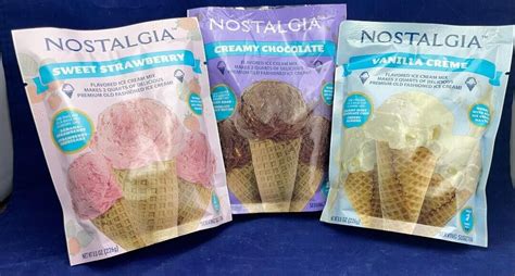 Nostalgia Ice Cream Mix Set Of 3 Vanilla Chocolate And Strawberry