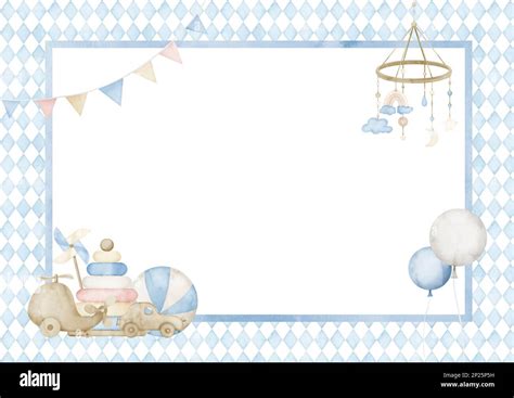 Template For Baby Shower Greeting Card Or Invitation Hand Drawn