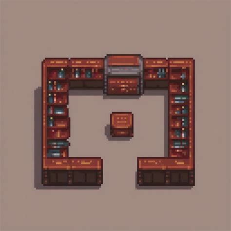 Pixel art of a cozy workspace with a desk and chair | Premium AI ...