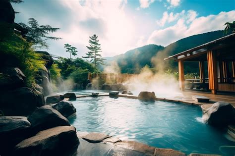 Premium Ai Image A Hot Spring In Japan Spa Treatments In Japanese Style Relaxation And Jacuzzi