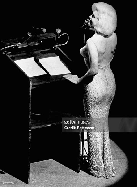 Actress Marilyn Monroe Sings Happy Birthday To President John F