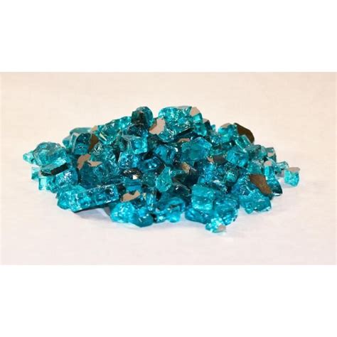 Exotic Glass Exotic Fire Glass Tahiti Teal Reflective Fire Glass 12 In 10 Lb Bag In The