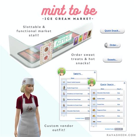 Ravasheen Mint To Be Ice Cream Market Sims 4 Game Mods Sims 4 Mods