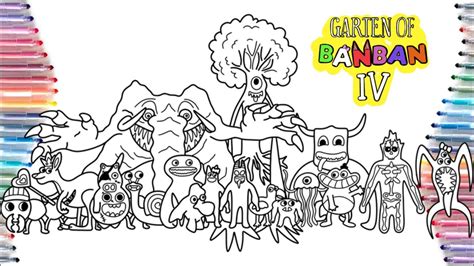 Garten Of Banban 4 Coloring Pages How To Color All New Monsters And Bosses Elektronomia