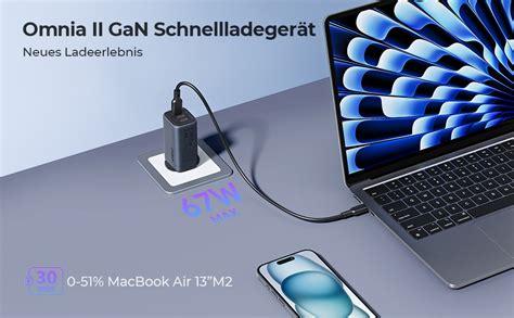 AMEGAT USB C Ladegerät Omnia II 67W USB C Netzteil 3 Port