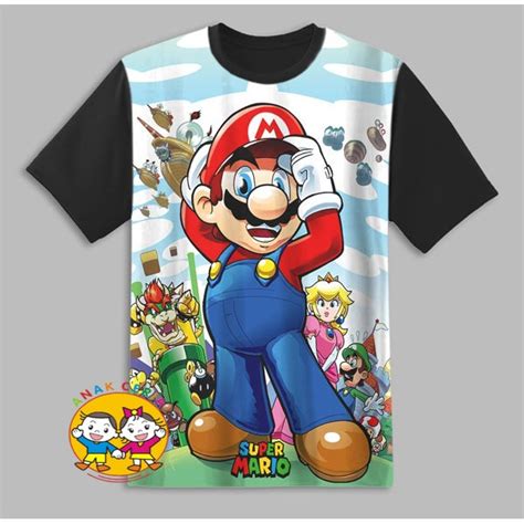 jual kaos anak game mario bros  baju anak game mario bros  pakaian