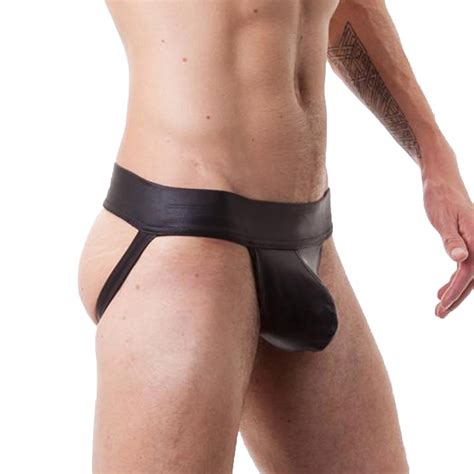 Odeerbi Mens T Back Thong Jockstrap Underwear Valentines Day 2024 Casual Solid Leather Low