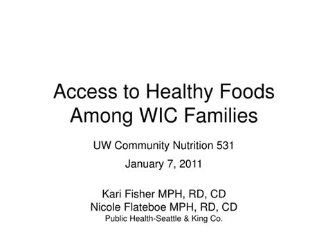 Ppt Access To Healthy Foods Among Wic Families Powerpoint