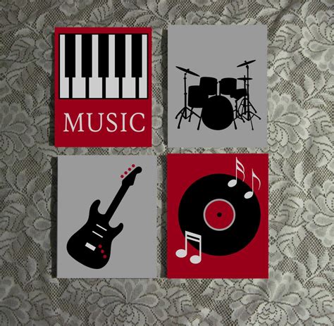 Music Themed Wall Art Custom Painted Canvas Quote Hand