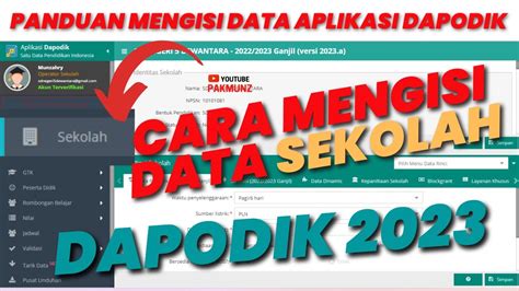 Cara Mengisi Data Menu SEKOLAH Pada Aplikasi Dapodik Versi 2023 YouTube