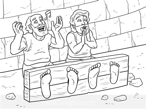 Paul And Silas In Jail Coloring Page