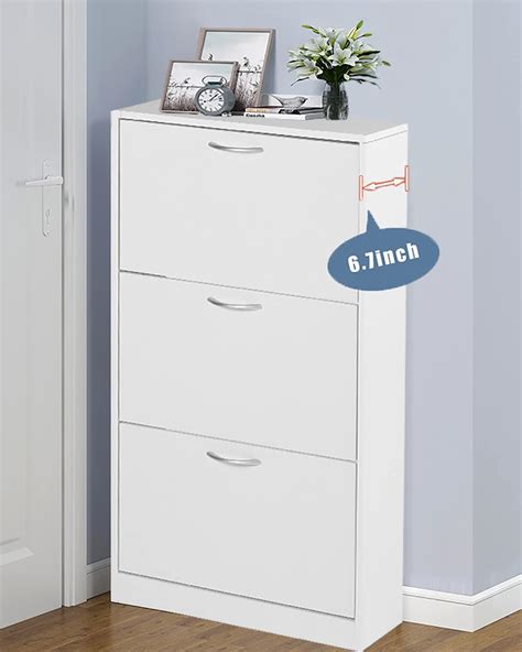 Buy Hopubuy Shoe Cabinet For Entryway White Narrow Shoe Storage