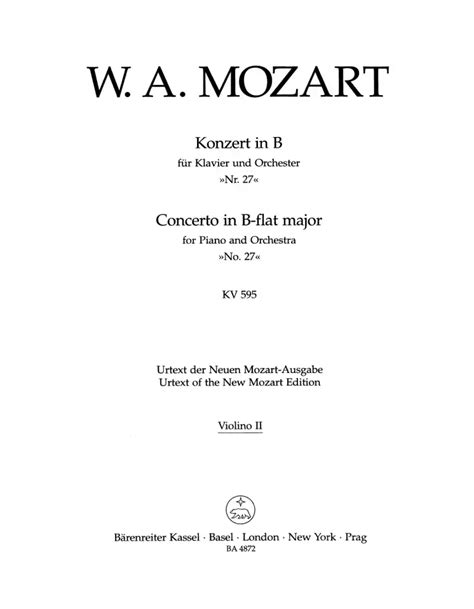 Konzert F R Klavier Und Orchester Nr B Dur Kv Von Wolfgang