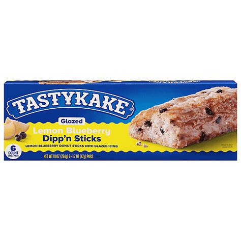 Tastykake Glazed Lemon Blueberry Dipp N Sticks 6 Ct Packaged Sweets