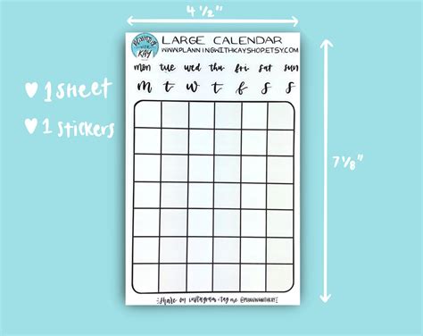 Large Calendar Sticker Sheet | Stickers for Planners, Journals & Organizers – Planning With Kay