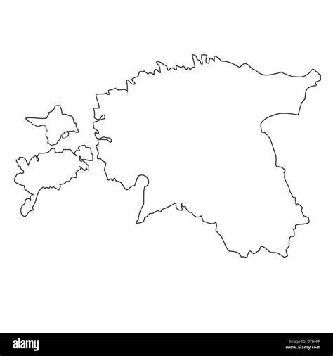 Outline, map of Estonia Stock Photo - Alamy