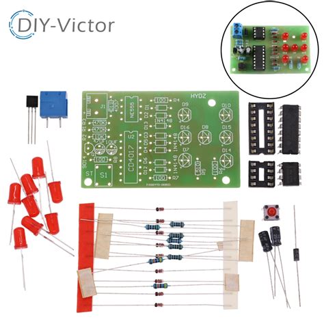 Electronic Dice Ne555 Led Module Cd4017 Diy Kit 5mm Red Led 4 5 5v Led Dice