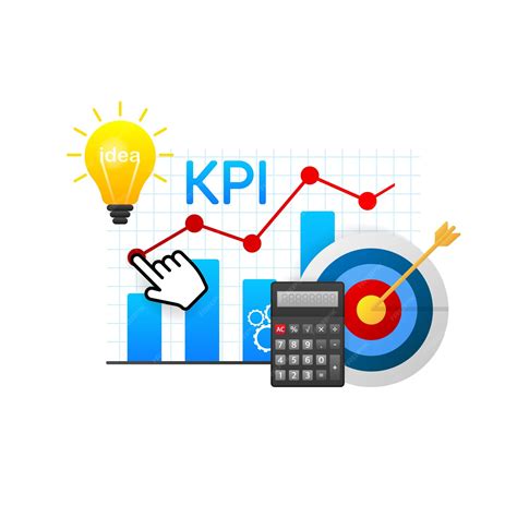 Premium Vector Flat Icon With Kpi For Marketing Design Financial