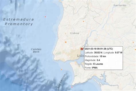 Sismo De Magnitude De Na Escala De Richter Sentido Em Lisboa