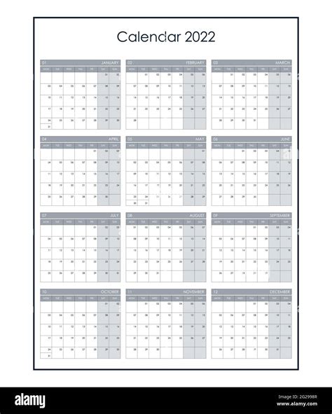 2022 Monday Start Calendar One Page Paper Trail Design 2022 Year