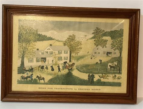 Grandma Moses Home For Thanksgiving 1953 Framed Print