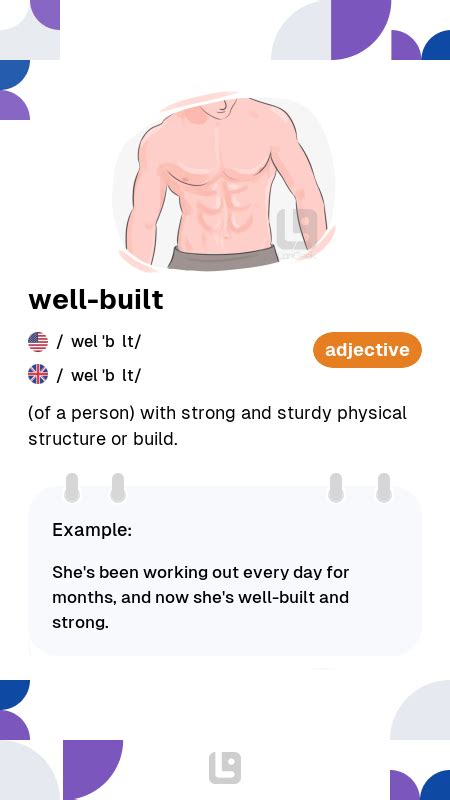 Definition Meaning Of Well Built Picture Dictionary