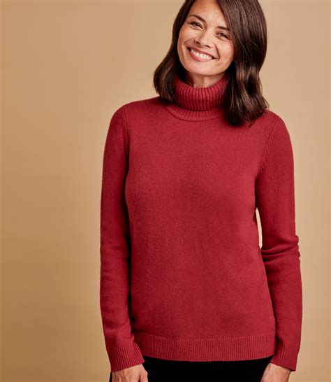 Bordeaux Pull à col roulé Femme Laine d agneau Woolover FR