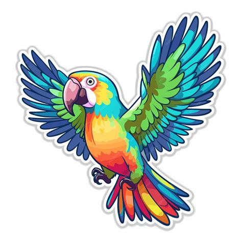 Premium Vector Cartoon Illustration Of A Colorful Parrot With Big