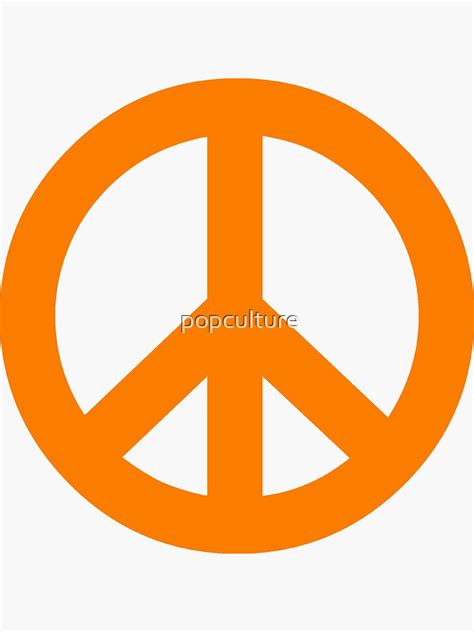 "Orange Peace Sign Symbol" Sticker by popculture | Redbubble