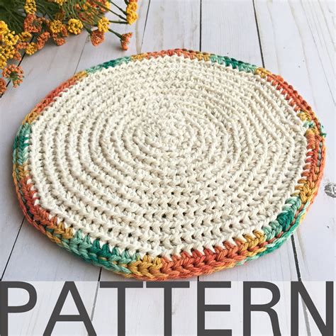 Circle Crochet Hot Pad Pattern Pot Holder Pattern Etsy