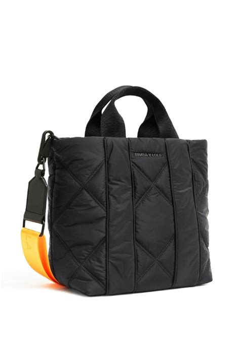 Bimba Y Lola Quilted Nylon Shopper Bag Black - ShopperBoard