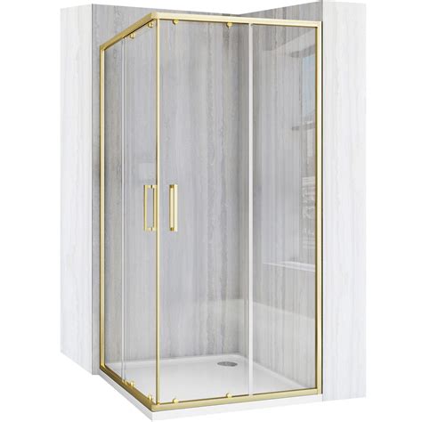 CABINE DE DOUCHE REA CITY GOLD 90x90 RECEVEUR SAVOY WHITE Leroy Merlin