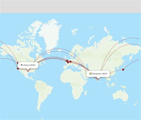 All Flight Routes From Dallas To Bengaluru DFW To BLR Flight Routes