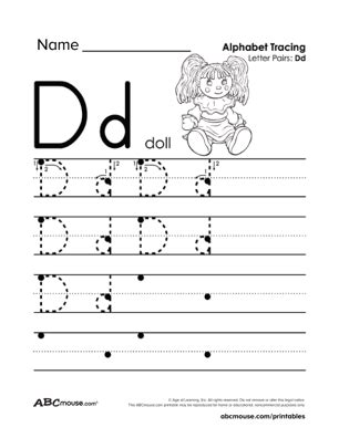 Letter D Worksheets Abcmouse