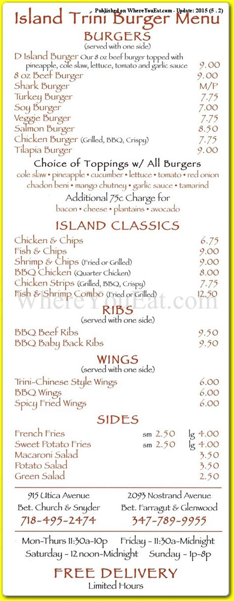 Island Burger Restaurant In Brooklyn Official Menus And Photos