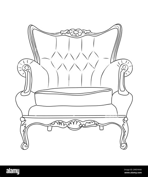 Hand Drawn Sketch Of Antique Armchair Vector Icon Stock Vector Image And Art Alamy