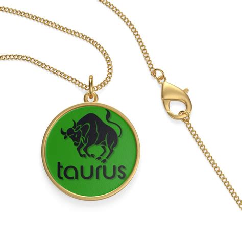 Single Loop Necklace Taurus Green Emerald Zodiac Horoscope Planet Necklace Zodiac Horoscope