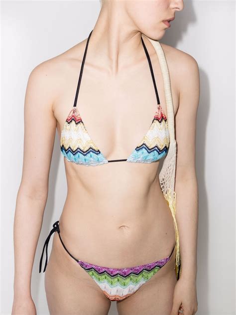 Missoni Zigzag Print Triangle Cup Bikini Set Farfetch