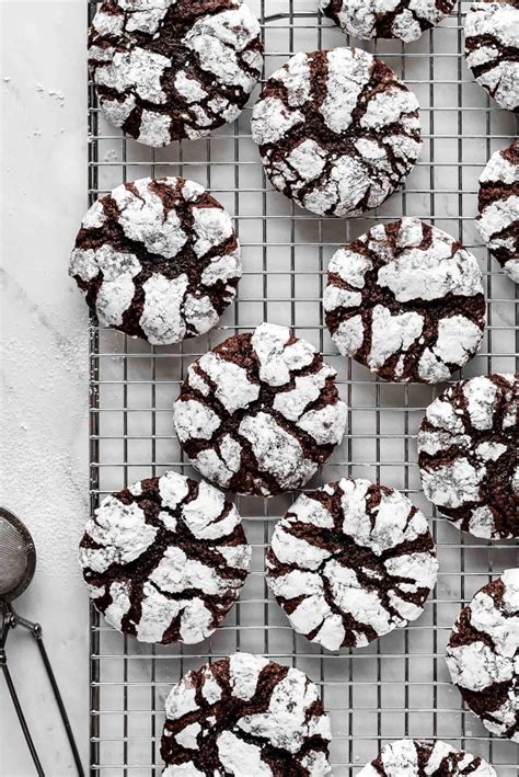 Fudgy Chocolate Crinkle Cookies Garnish And Glaze