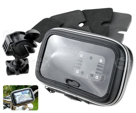 5 6 Waterproof Motorcycle Bike Cycle GPS SAT NAV Leather Case Mount