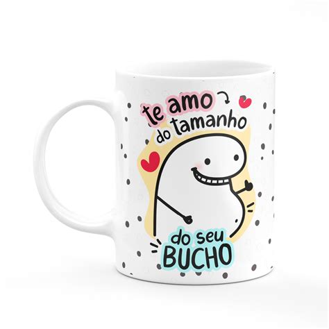 Caneca Flork Te Amo Do Tamanho Do Seu Bucho Personalizada