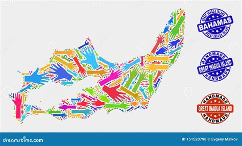 Composición De Mano Del Gran Mapa De La Isla De Inagua Y De Los Sellos