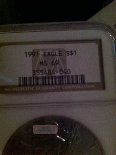 1991 Silver American Eagle Ngc Ms 69