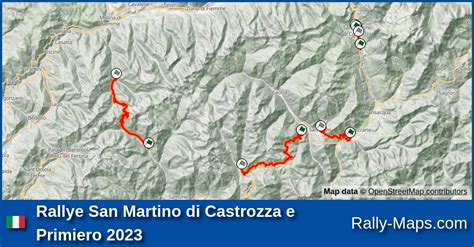 Streckenverlauf Rallye San Martino Di Castrozza E Primiero 2023 CIRA